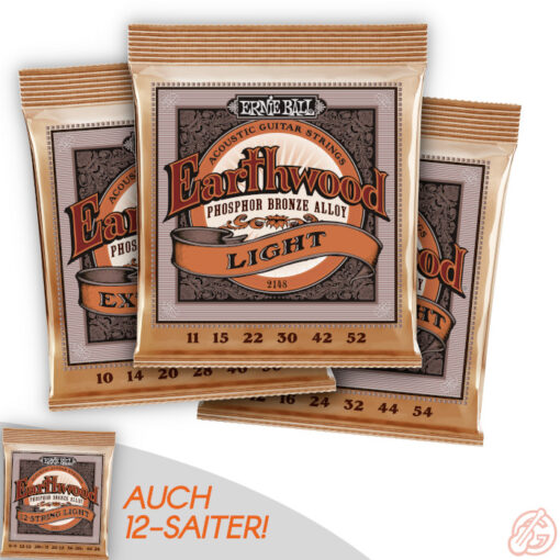 ERNIE BALL Earthwood Akustik Gitarren-Saiten | Phosphor Bronze