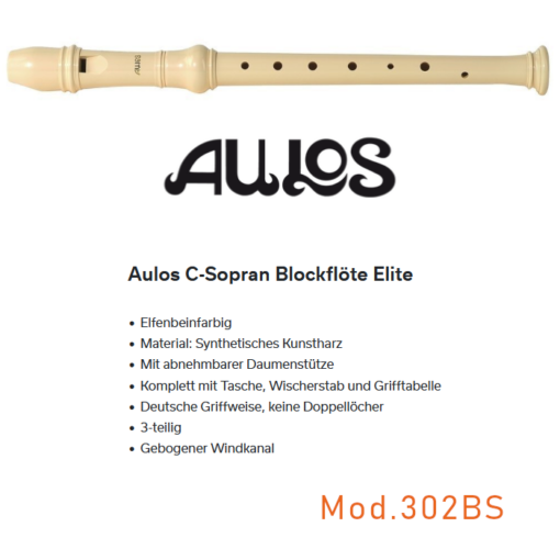 Aulos C-Sopran Flöte deutsch Elite ABS