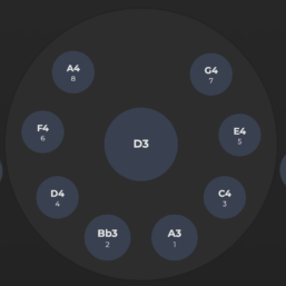 Alternative view of GITRONIK Custom Handpan D-Kurd 9+2 | Hz:440 | Bottom Notes