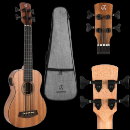Alternative view of Cascha Bass Ukulele Mahagoni|Preamp