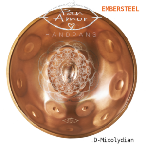 PanAmor Handpan| D Mixolydian, Ember steel